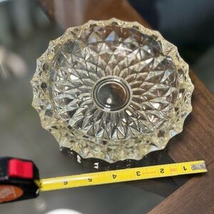 Vintage 1960s Heavy Cut Glass Ashtray / Catch-All Dish
